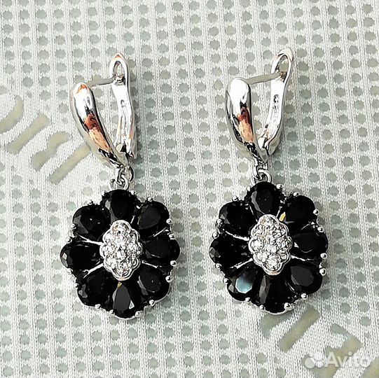 Серьги серебро агат С240