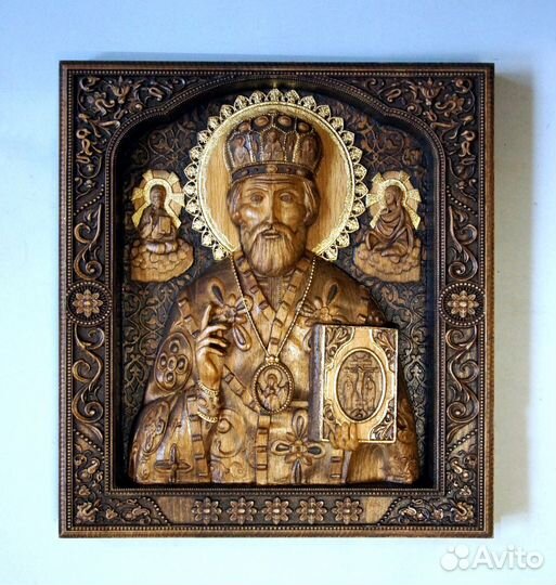 Объемная резная икона