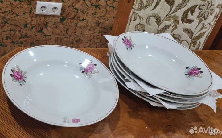 Вышлю 6шт набор 82г тарелки суповые СССР Корея