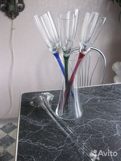 Фужеры из цветного стекла rona Богемия Чехия