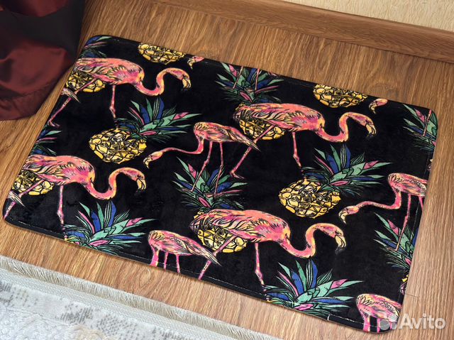 Коврик для ванной/детской комнаты с фламинго