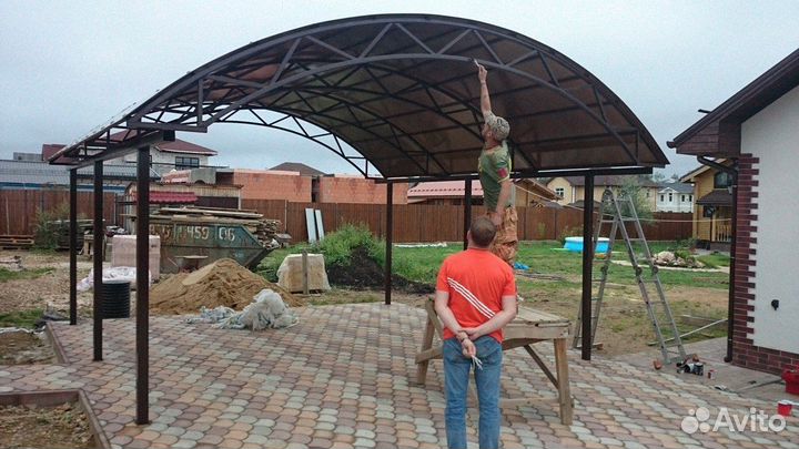 Навес из металлочерепицы