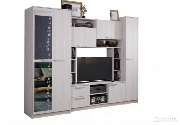 Гостиная «Флора» 2700*2100*540 ясень белый новинка