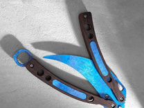 Сувенир деревянный "Нож-бабочка. Керамбит", синий