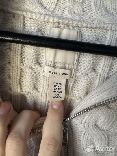 Джемпер длинный кремовый H&M xs