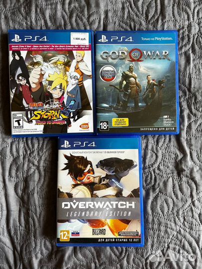 Игры для ps4 god of war, overwatch, boruto naruto