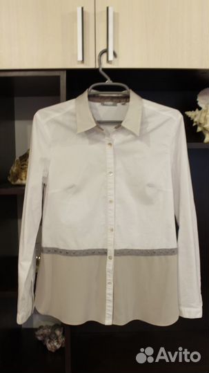 Белая блузка Rabe, хлопок и шёлк, 46р. полный