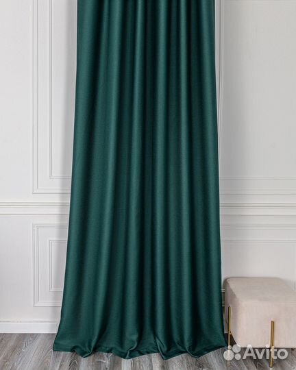 Шторы рогожка Орфей Виридиан