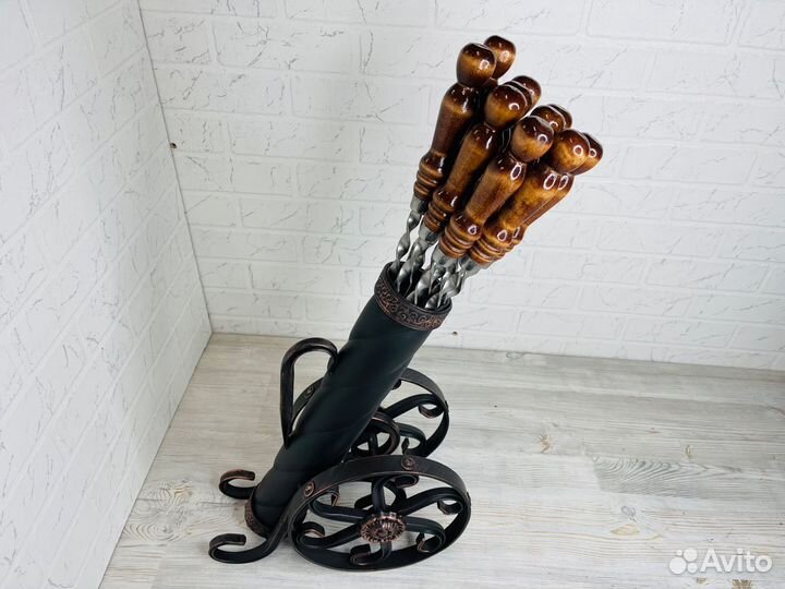 Подставка под шампура ковка в виде пушки