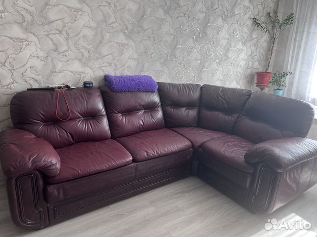 Угловой кожаный диван из натуральной кожи , ширина 270, глубина 190 ...