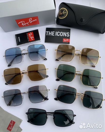 Очки Ray ban square коричневые