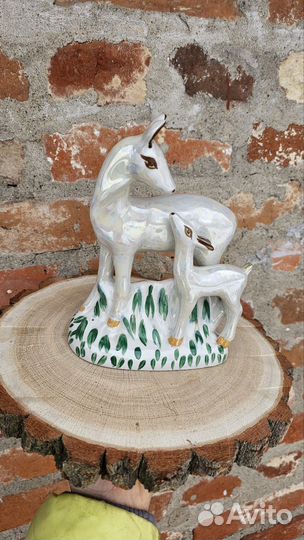 Фарфор СССР.олениха С оленёнком