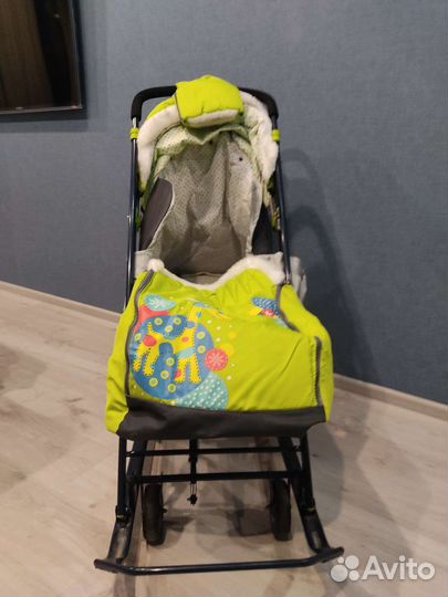 Детские сани с колесами