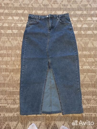 Джинсовая юбка длинная 48 50
