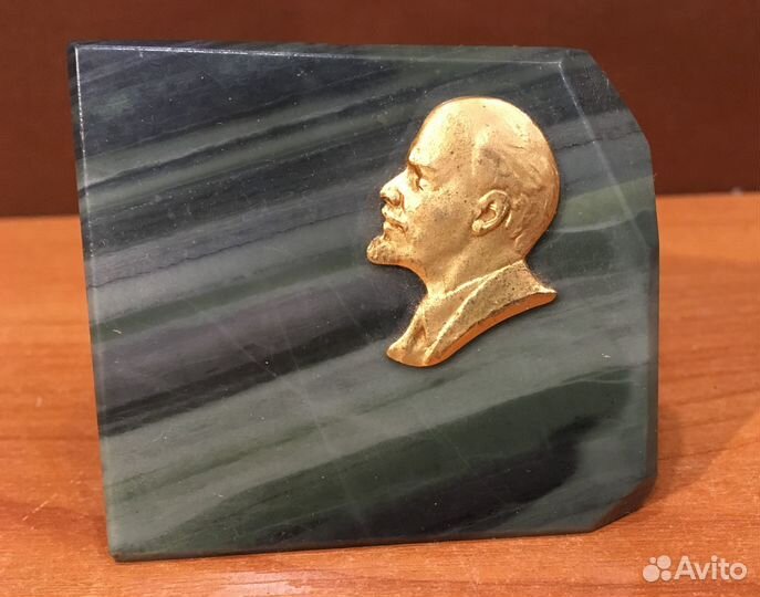 Ленин барельеф бронза натуральный камень СССР