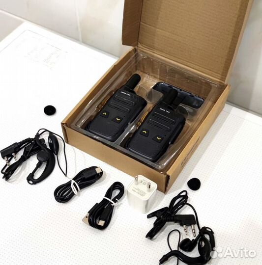 Легкая рация с наушником, комплект 2 штуки