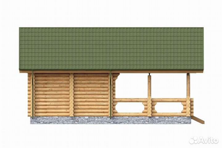 Баня из оцилиндрованого бревна Ольга 280мм