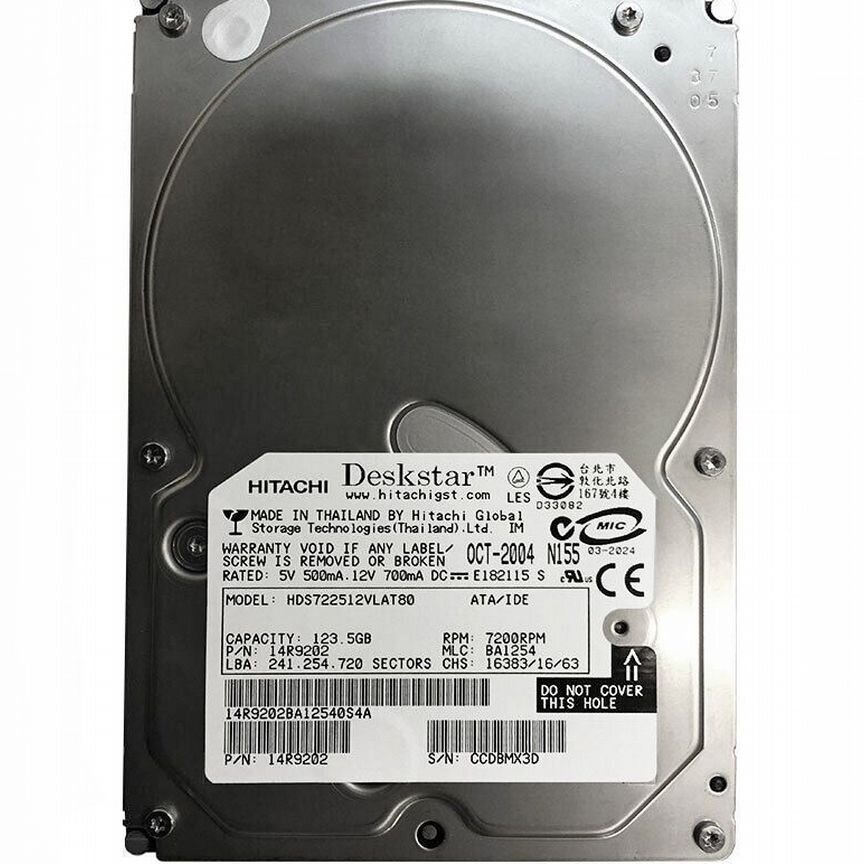 [HDS722512VLAT80] Жесткий Диск Hitachi 123,5gb Ide Hds722512vlat80