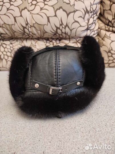 Новая мужская норковая шапка ушанка