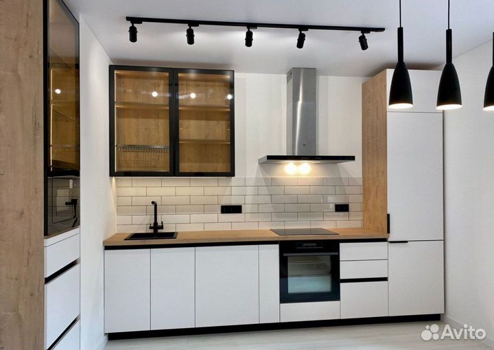 Кухня Лофт Белая на заказ собственное производство