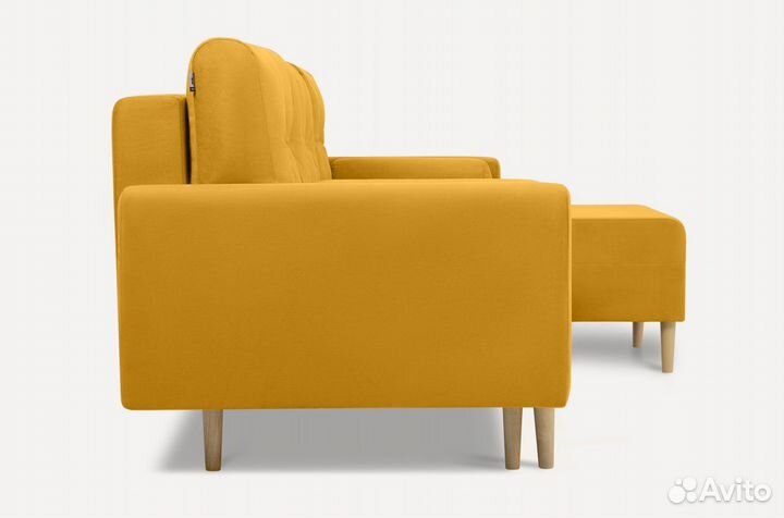 Диван угловой Нумо Velvet Yellow