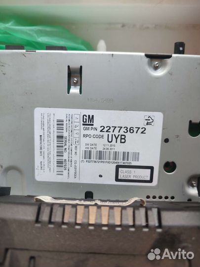 Головное устройство chevrolet cruze