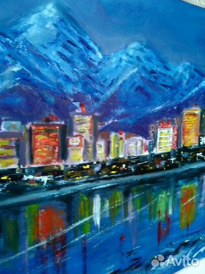 Картина маслом на холсте, пейзаж, Аляска