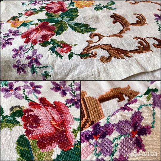 Скатерть старинная Вышивка 1949 год