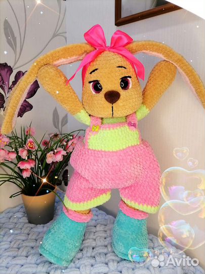 Плюшевый заяц ручной работы