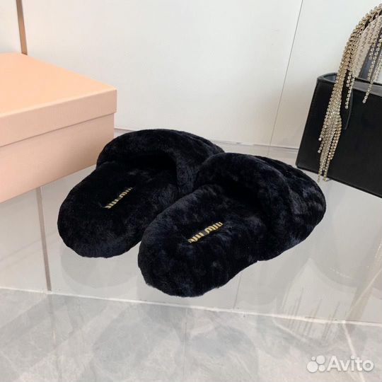 Махровые шлепки miu miu 5 цветов