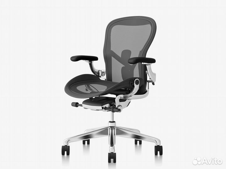 Кресло Herman Miller Aeron B/Carbon, Polished Alum