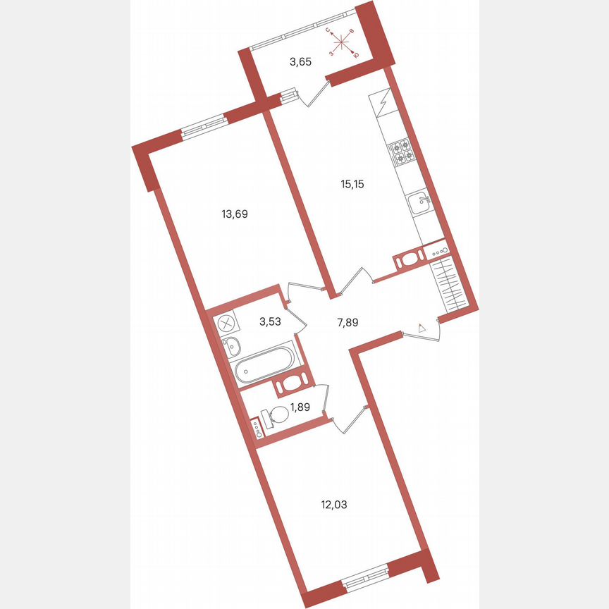 2-к. квартира, 56 м², 10/11 эт.