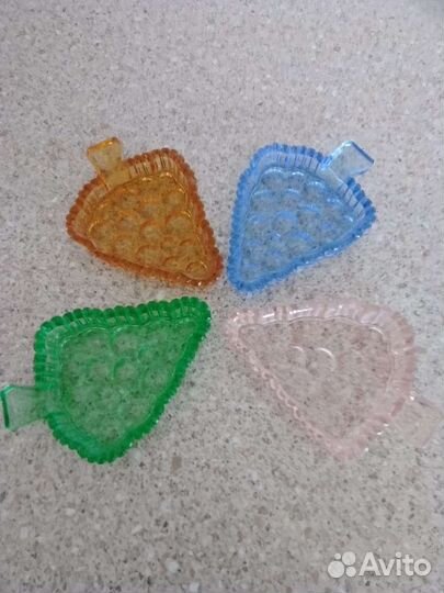 Розетки для варенья времён СССР, цветное стекло