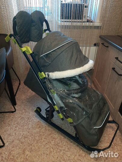 Детские санки коляска на колесах