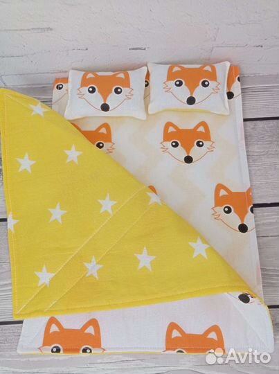 Постельное бельё для куклы Барби и Кена