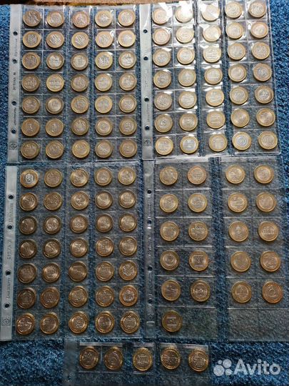 Полная коллекция бим. 10руб монет (131шт.) без чяп