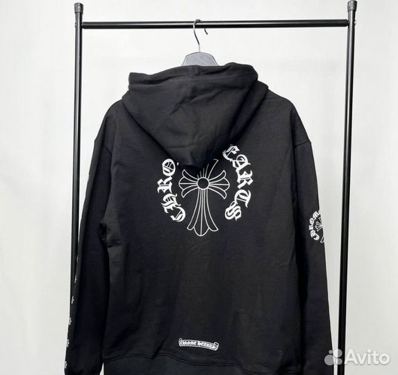 Зип худи chrome hearts черная