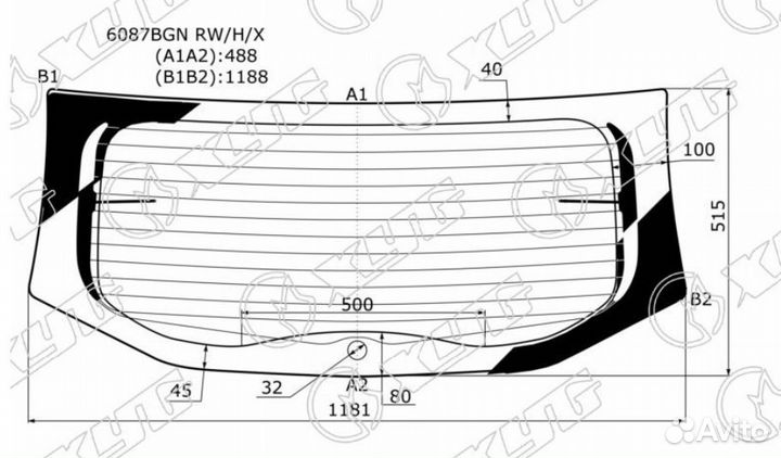 Стекло заднее с обогревом nissan terrano 14