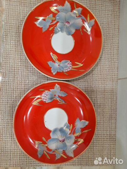 Чайные пары Маки Барановка, блюдца, салатники СССР