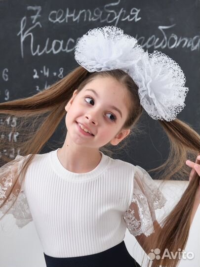 Банты белые для девочек в школу