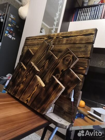 Картина из дерева ручной работы, ночник