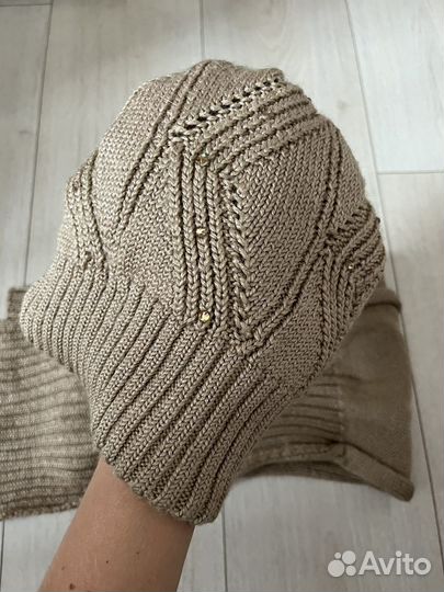 Комплект шапка и шарф женский зимний