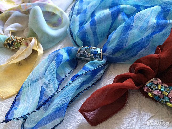 Брошь-зажим для платка, шарфа, бижутерия, украшени