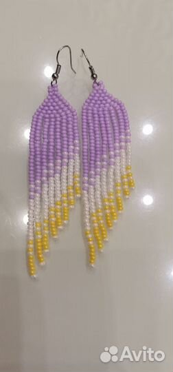 Бисер Серьги