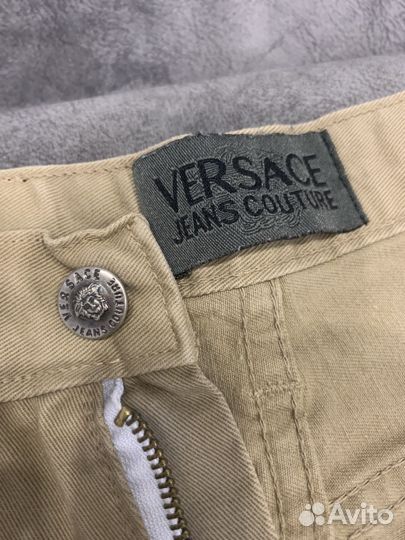 Брюки бежевые versace оригинал