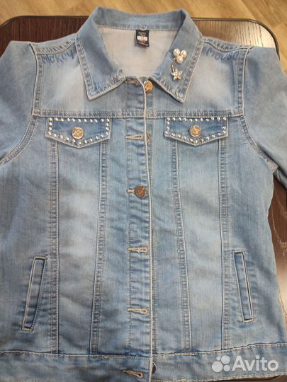 Джинсовая куртка для девочки 146 новая