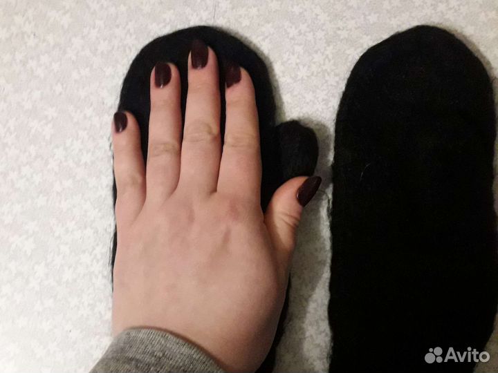 Варежки теплые женские из овечьей шерсти