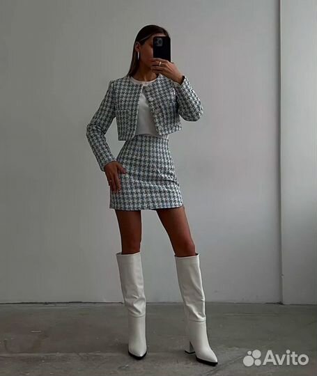 Костюм твидовый с юбкой