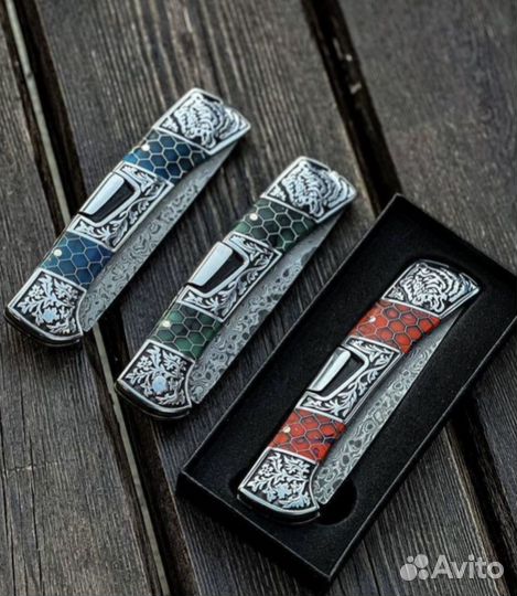 Складной нож из дамасской стали