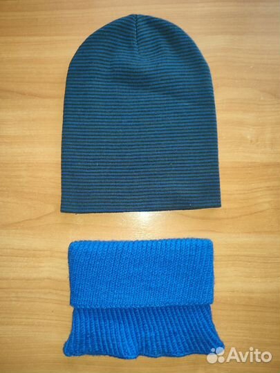 Осенний комплект шапка, снуд, перчатки